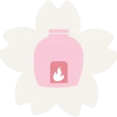 icon activité Icône d'une cheminé sur une fleur de sakura beige